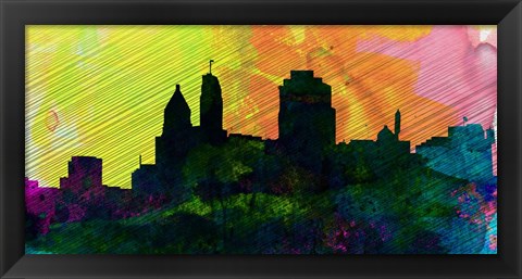 Framed Cincinnati City Skyline Print