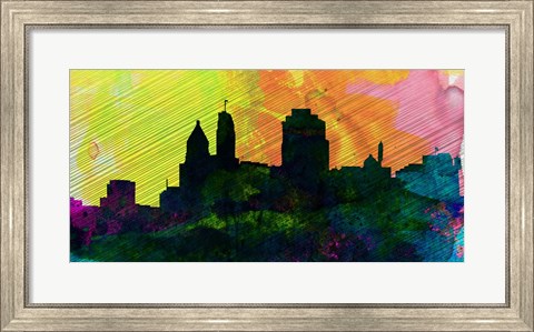 Framed Cincinnati City Skyline Print