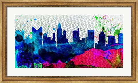 Framed Columbus City Skyline Print
