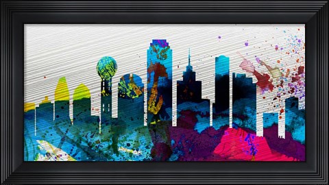 Framed Dallas City Skyline Print