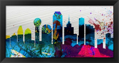 Framed Dallas City Skyline Print