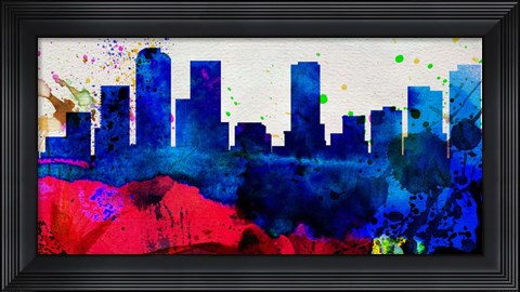 Framed Denver City Skyline Print