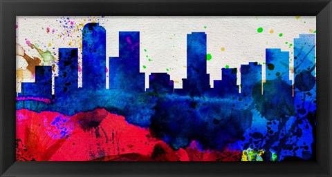 Framed Denver City Skyline Print