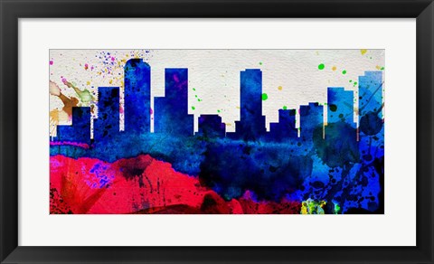 Framed Denver City Skyline Print