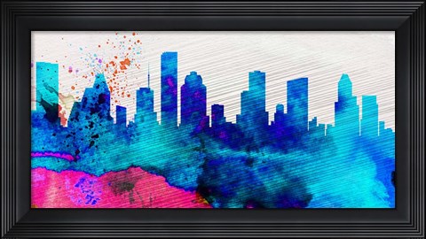 Framed Houston City Skyline Print
