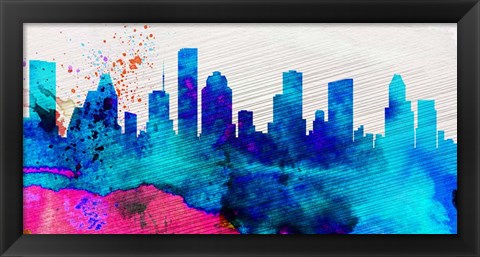 Framed Houston City Skyline Print