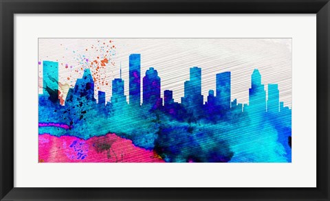 Framed Houston City Skyline Print