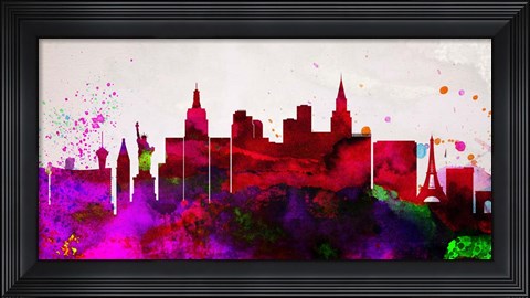 Framed Las Vegas City Skyline Print