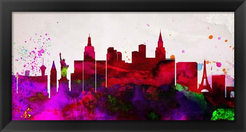 Framed Las Vegas City Skyline Print