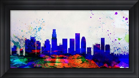 Framed Los Angeles City Skyline Print