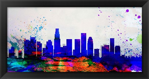 Framed Los Angeles City Skyline Print