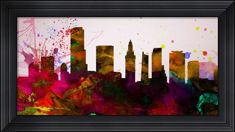 Framed Miami City Skyline Print