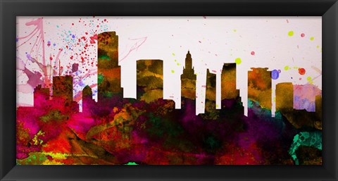 Framed Miami City Skyline Print