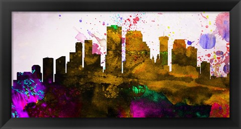 Framed New Orleans City Skyline Print