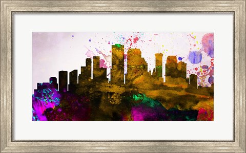 Framed New Orleans City Skyline Print