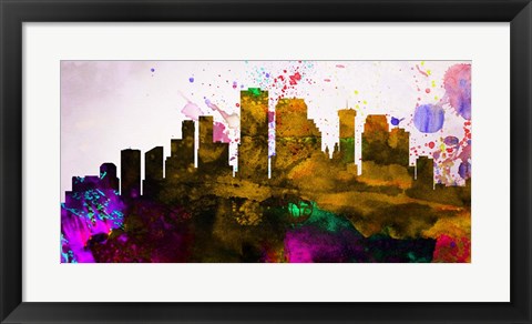 Framed New Orleans City Skyline Print