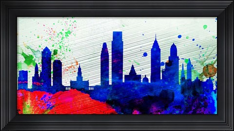Framed Philadelphia City Skyline Print