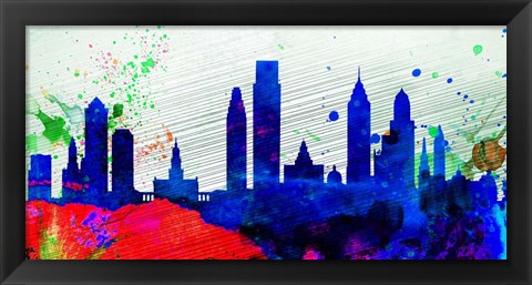 Framed Philadelphia City Skyline Print