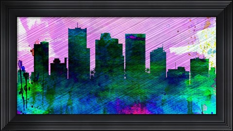 Framed Phoenix City Skyline Print