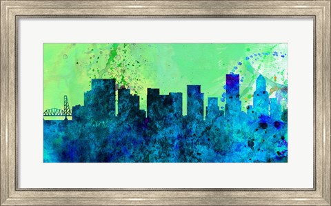 Framed Portland City Skyline Print