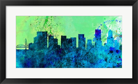 Framed Portland City Skyline Print