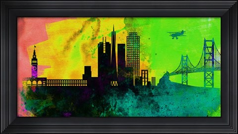 Framed San Francisco City Skyline Print