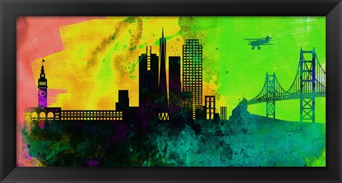 Framed San Francisco City Skyline Print