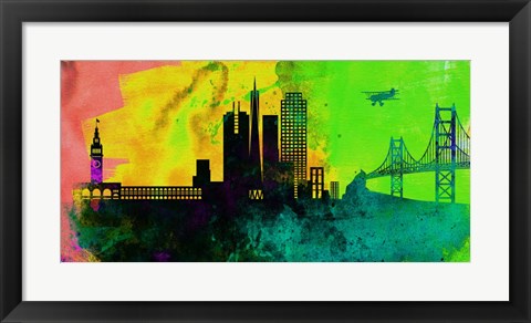 Framed San Francisco City Skyline Print