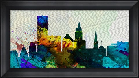 Framed Providence City Skyline Print