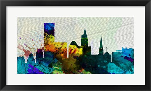 Framed Providence City Skyline Print