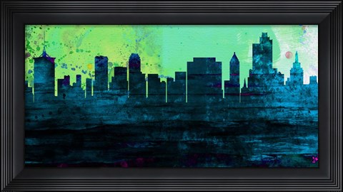 Framed Tulsa City Skyline Print