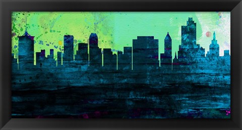 Framed Tulsa City Skyline Print