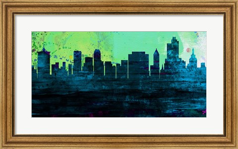 Framed Tulsa City Skyline Print
