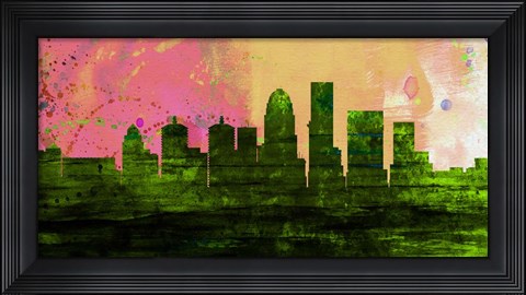 Framed Louisville City Skyline Print