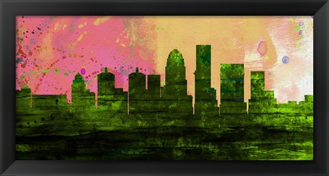 Framed Louisville City Skyline Print