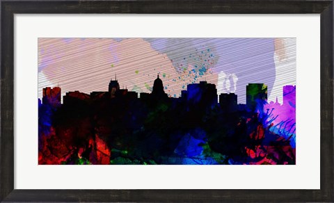 Framed Madison City Skyline Print