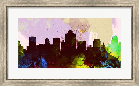Framed Salt Lake City Skyline Print