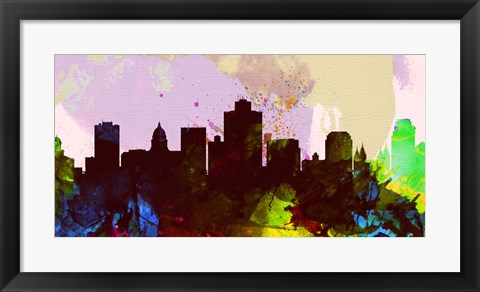 Framed Salt Lake City Skyline Print