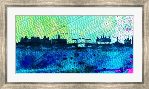 Framed Amsterdam City Skyline Print