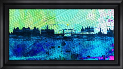 Framed Amsterdam City Skyline Print