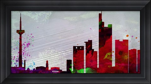 Framed Frankfurt City Skyline Print