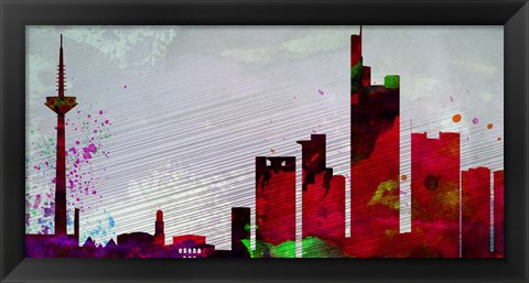 Framed Frankfurt City Skyline Print