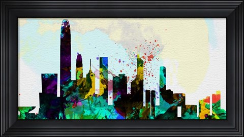 Framed Hong Kong City Skyline Print