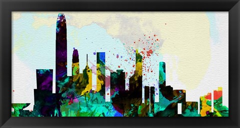 Framed Hong Kong City Skyline Print