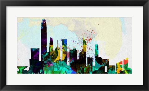 Framed Hong Kong City Skyline Print