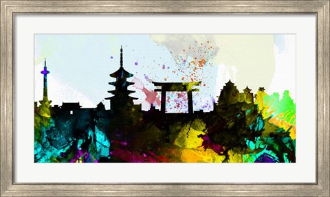 Framed Kyoto City Skyline Print