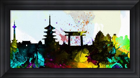 Framed Kyoto City Skyline Print