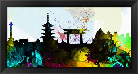 Framed Kyoto City Skyline Print