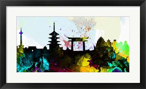 Framed Kyoto City Skyline Print