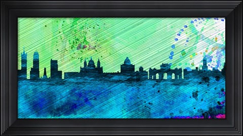 Framed Madrid City Skyline Print